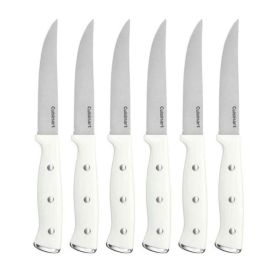 Cuisinart White Triple Rivet Steak Knife Set | 6-Piece